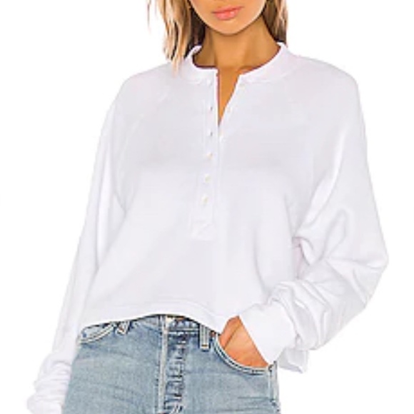 Marissa Web So Uptight Plunge Henley Sweatshirt - Picture 1 of 15
